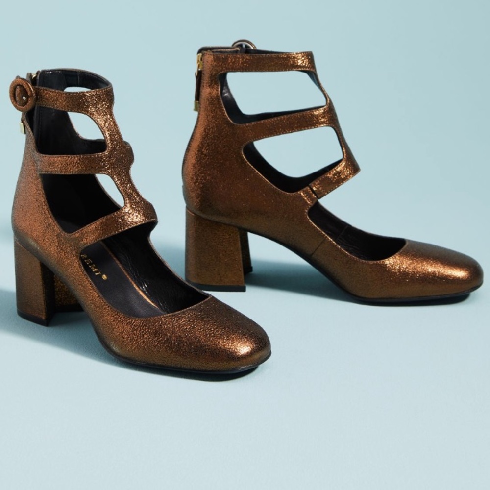 Bruno Premi for Anthro Metallic Leather Heels